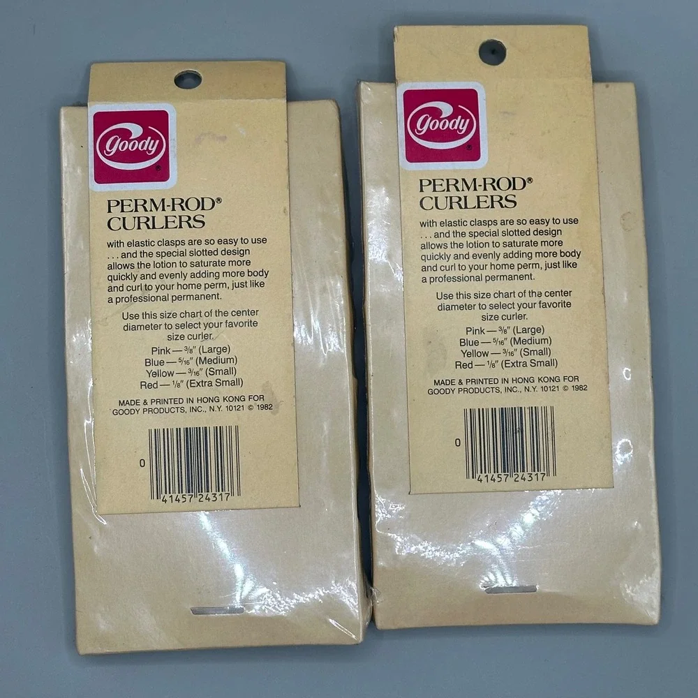 Goody Perm-Rod Curlers Medium Blue 1982‎ VTG 28pc Lot 2-Pack #435/3 NOS Sealed